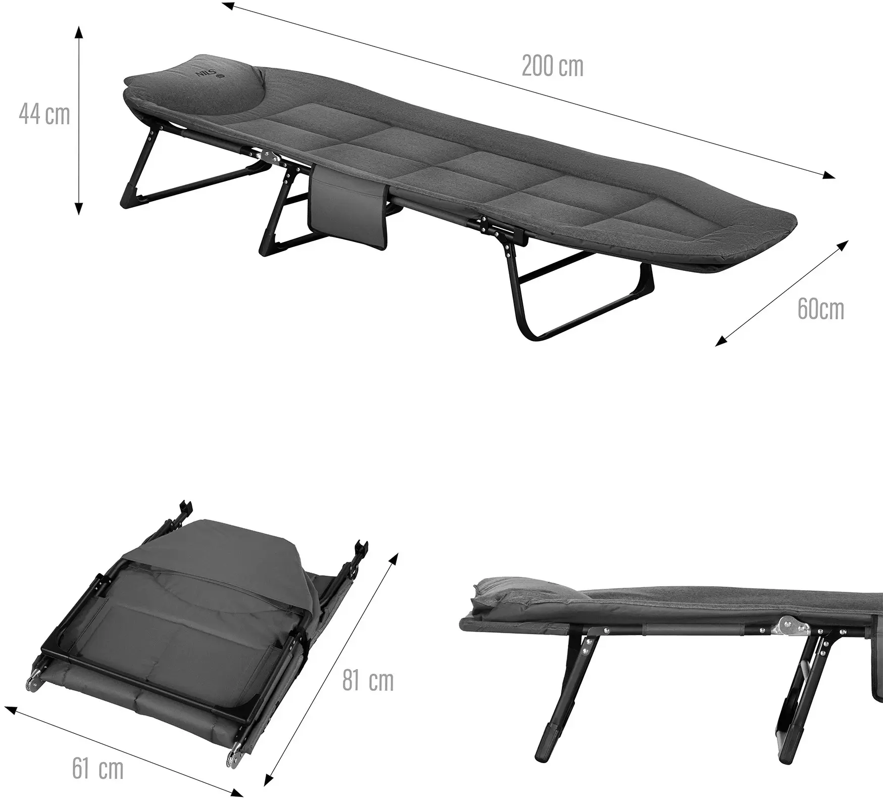 Раскладушка Nils Camp NC2720 (Grey) - 8