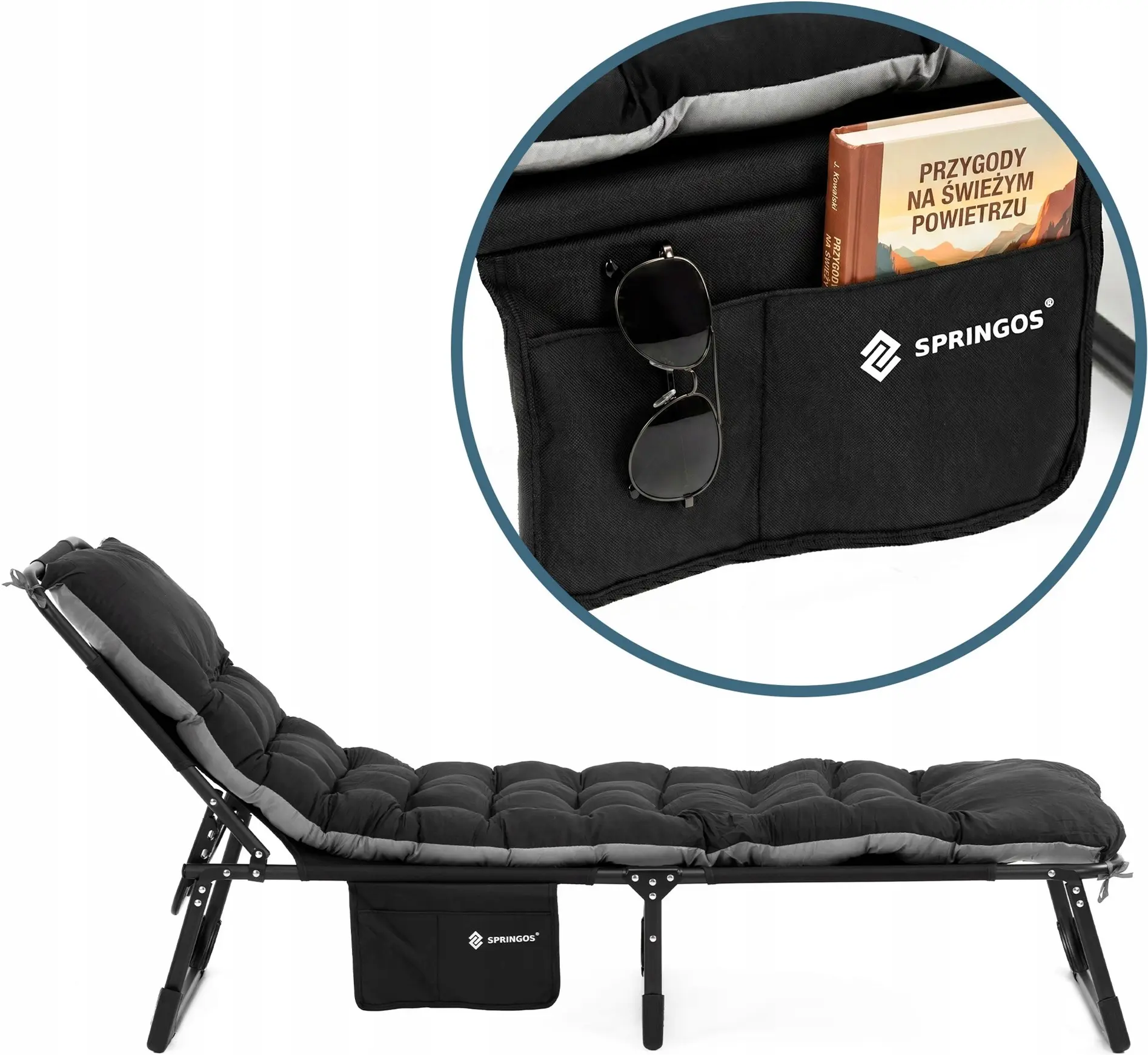 Раскладушка Springos CS0190 (Black) - 2