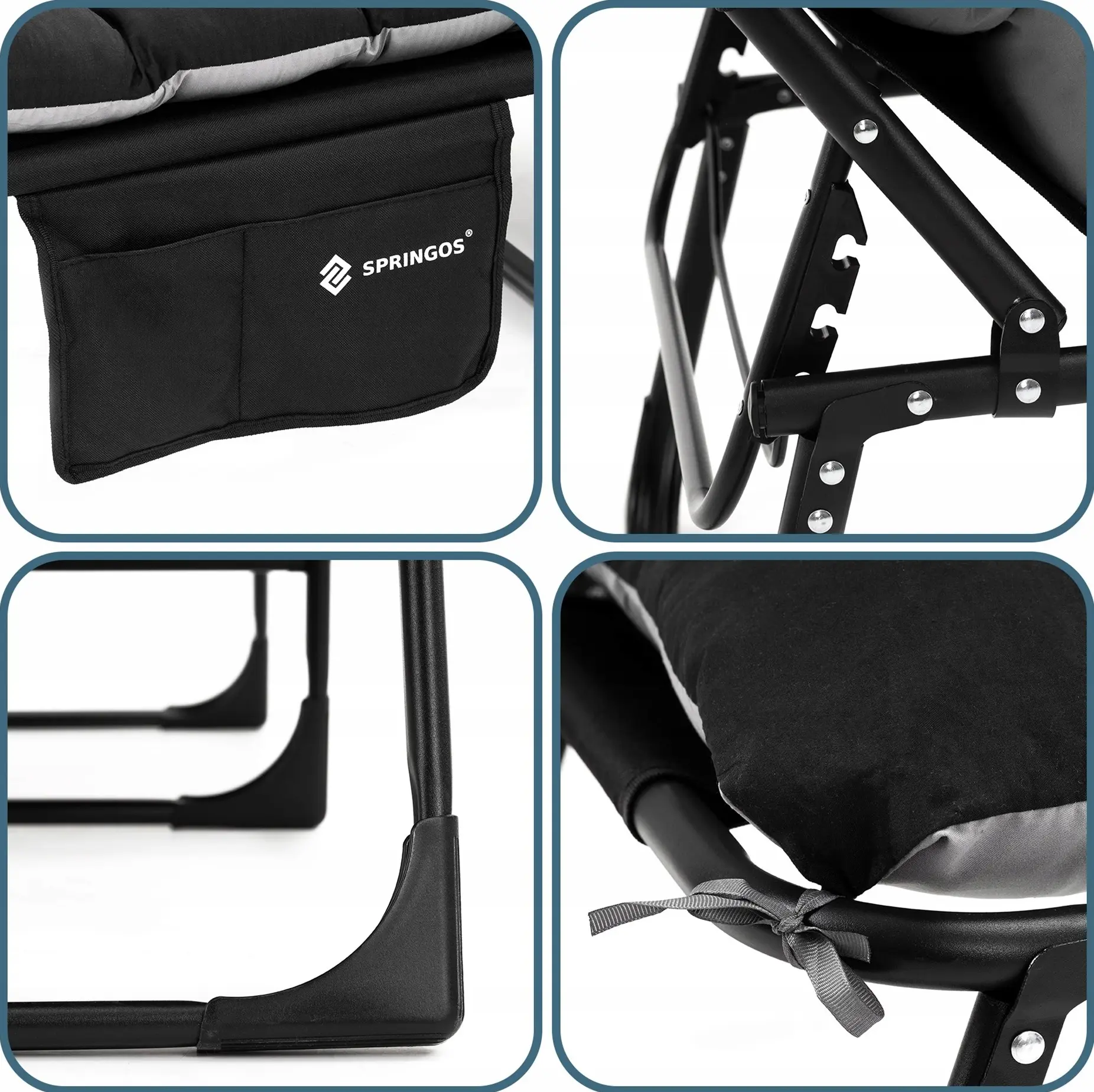 Раскладушка Springos CS0190 (Black) - 6