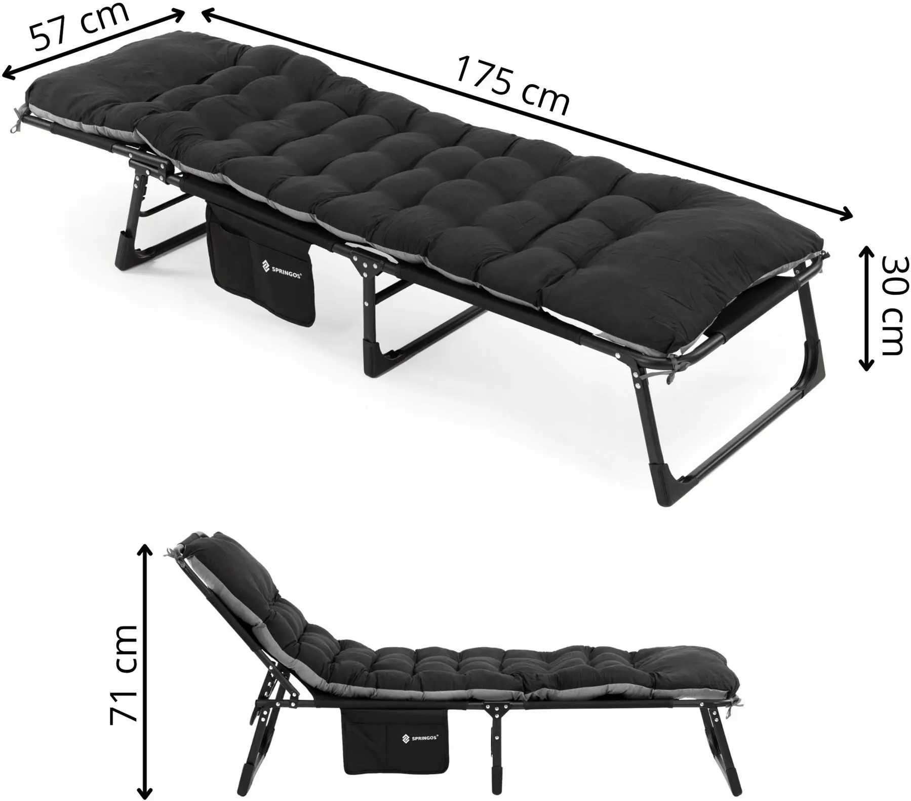 Раскладушка Springos CS0190 (Black) - 7