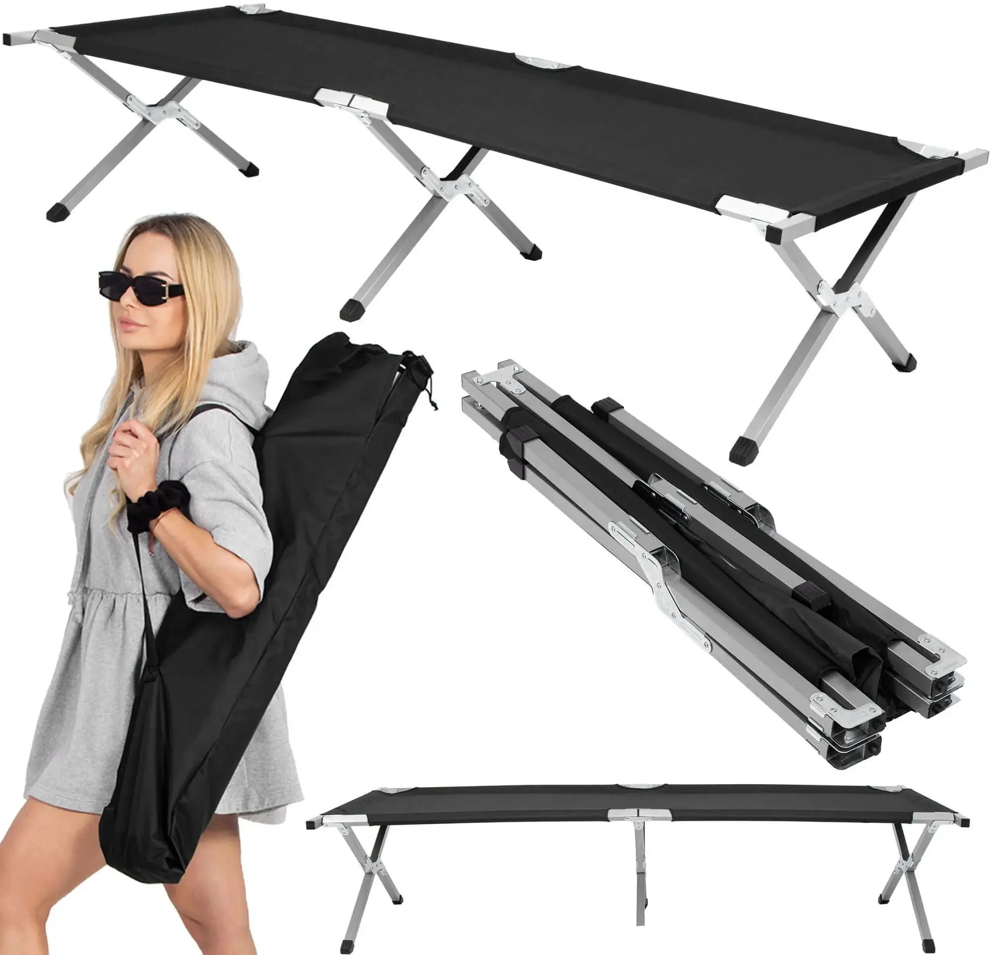 Раскладушка Springos Ventura CS0090 (Black) - 4