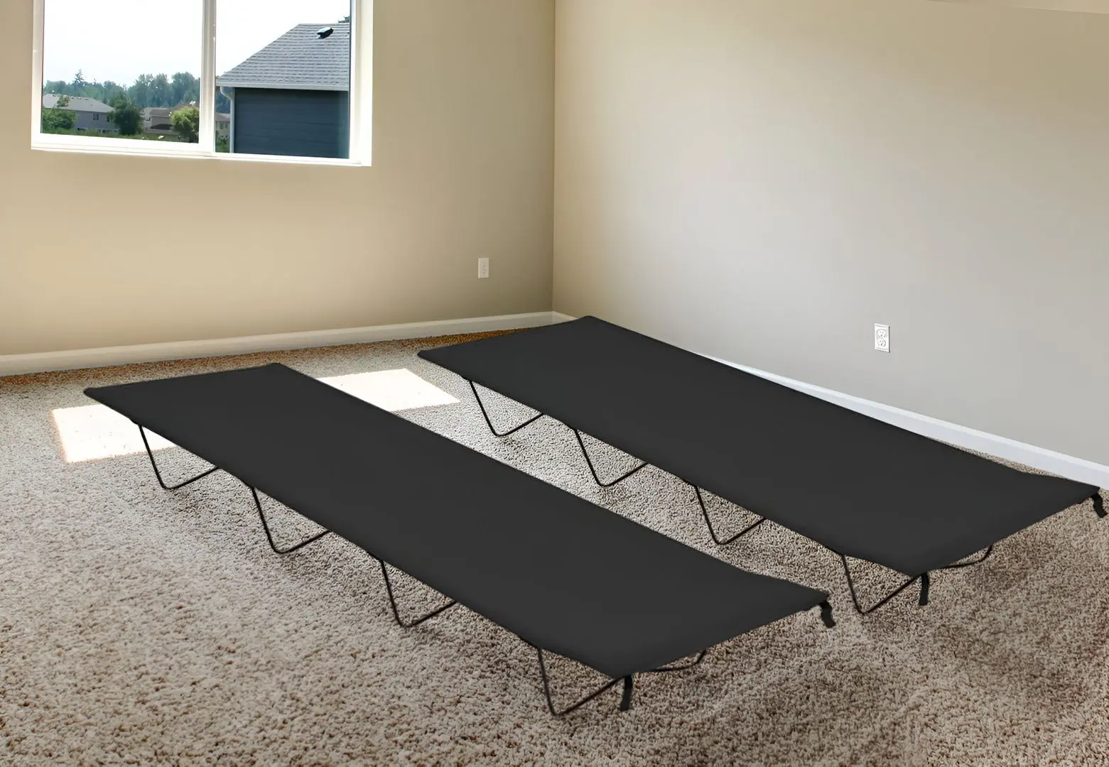 Set de paturi pliabile VidaXL 312484 (Black)