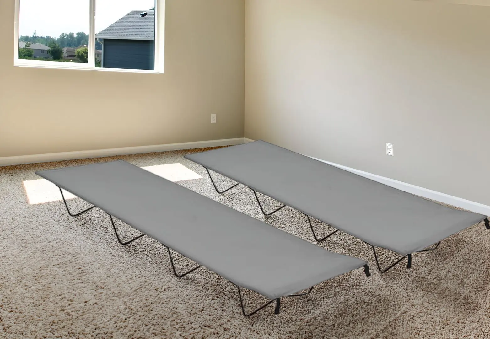 Set de paturi pliabile VidaXL 312486 (Grey)