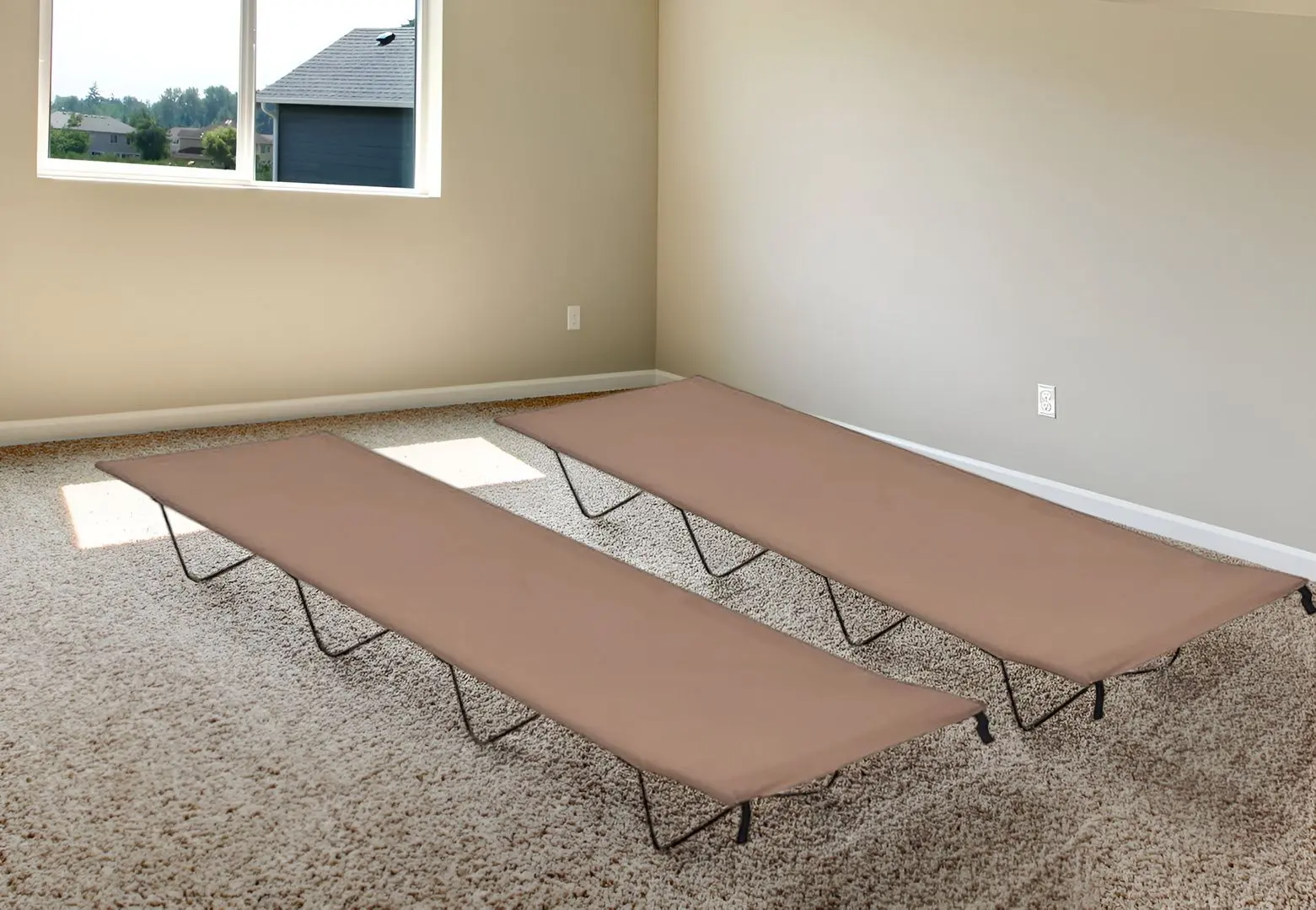 Set de paturi pliabile VidaXL 312487 (Taupe)