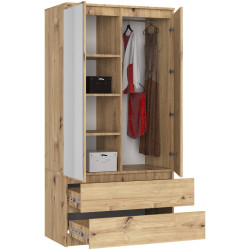 Dulap Akord S90 2D 2SZ 2 Lustro (Artisan Oak) Thumb