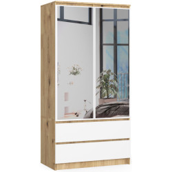 Шкаф Akord S90 2D 2SZ 2 Lustro (Artisan Oak/White) Thumb