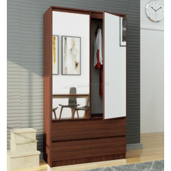 Dulap Akord S90 2D 2SZ 2 Lustro (Wenge)