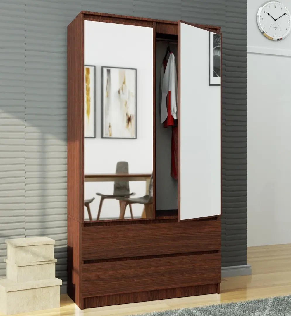 Dulap Akord S90 2D 2SZ 2 Lustro (Wenge)