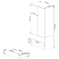 Dulap Akord S90 2D 2SZ (Alder) Thumb