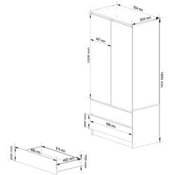 Шкаф Akord S90 2D 2SZ (Artisan Oak) Thumb
