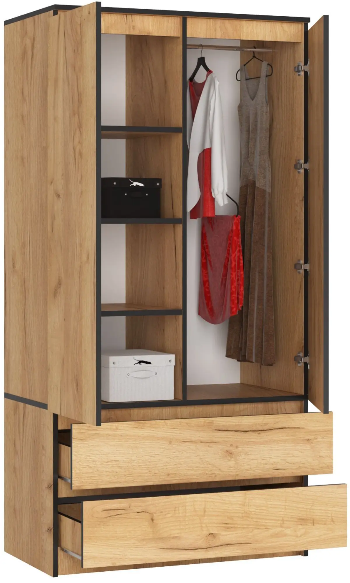 Шкаф Akord S90 2D 2SZ (Craft Oak)