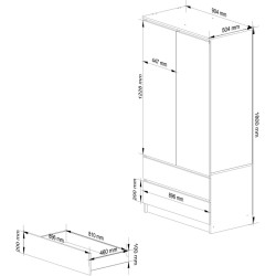 Шкаф Akord S90 2D 2SZ (Craft Oak) Thumb