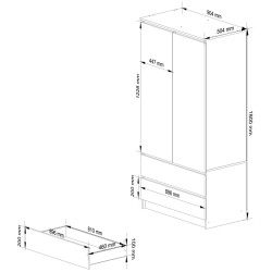 Шкаф Akord S90 2D 2SZ (Wenge) Thumb
