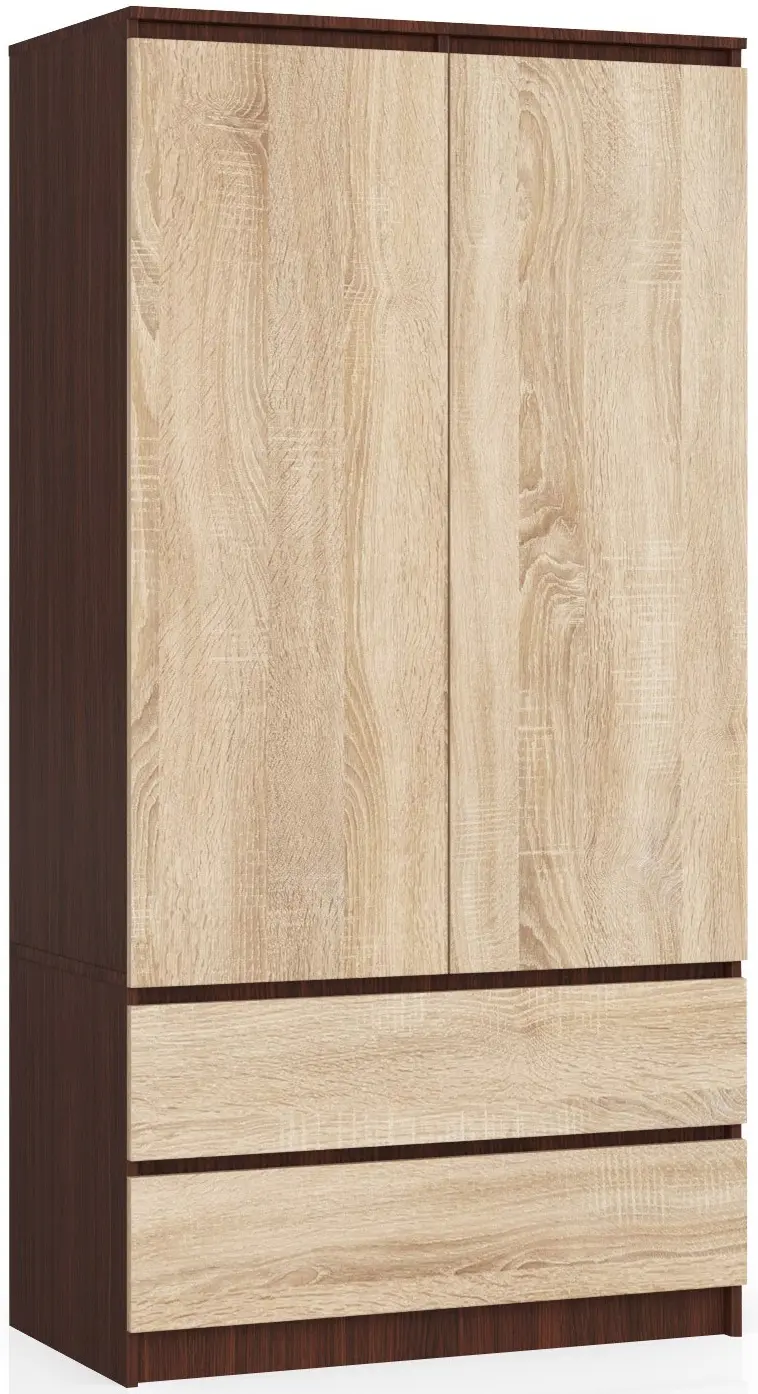 Dulap Akord S90 2D 2SZ (Wenge/Sonoma Oak)