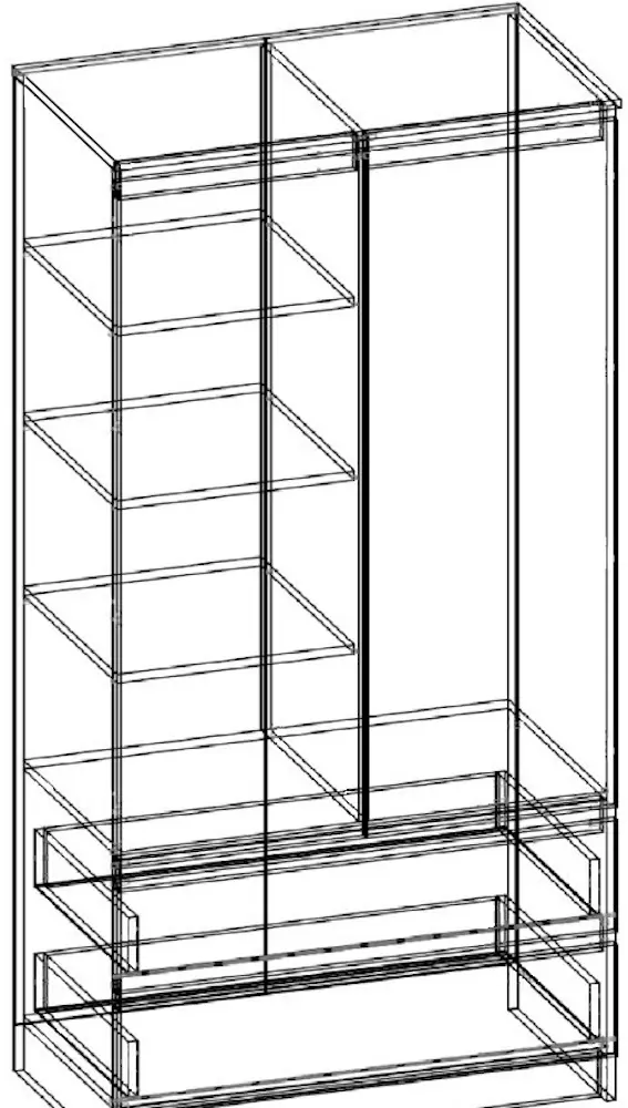 Dulap Akord S90 2D 2SZ (Wenge/Sonoma Oak)