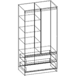 Шкаф Akord S90 2D 2SZ (Wenge/White) Thumb