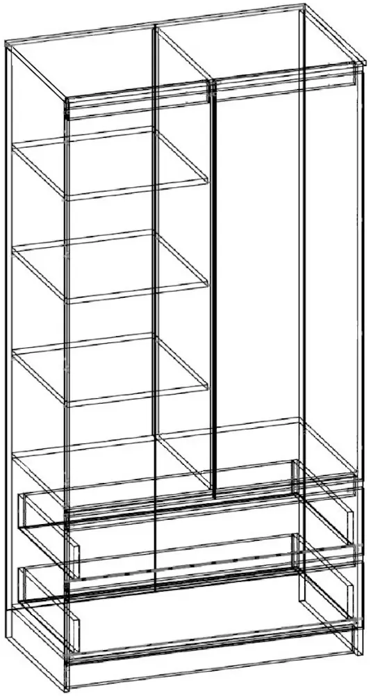 Шкаф Akord S90 2D 2SZ (Wenge/White)