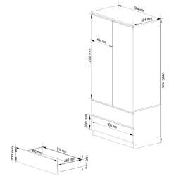 Шкаф Akord S90 2D 2SZ (Wenge/White) Thumb