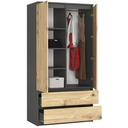 Шкаф Akord S90 2D2S (Graphite Grey/Artisan Oak) Thumb