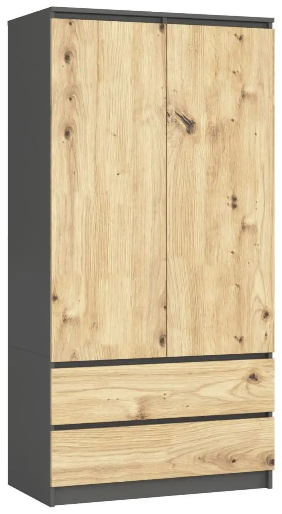 Шкаф Akord S90 2D2S (Graphite Grey/Artisan Oak)