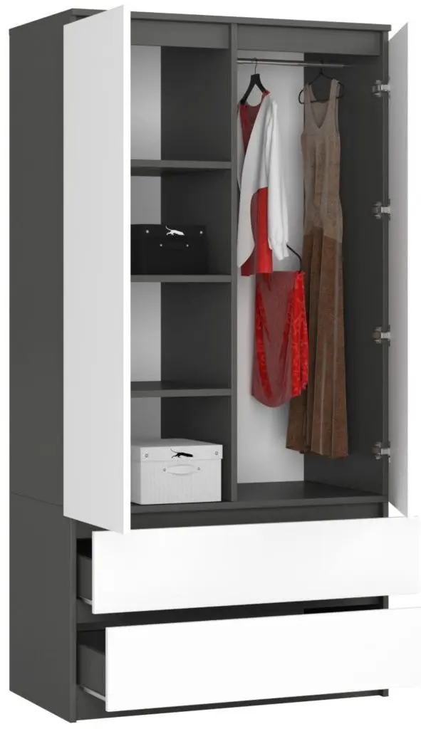Шкаф Akord S90 2D2S (Graphite Grey/White)