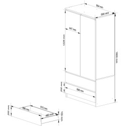 Шкаф Akord S90 2D2SZ2L CLP PK (Alder) Thumb
