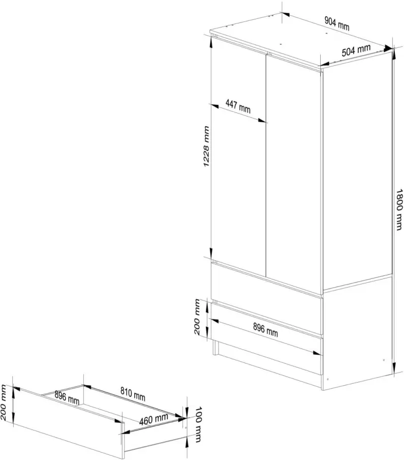 Шкаф Akord S90 2D2SZ2L CLP PK (Alder)
