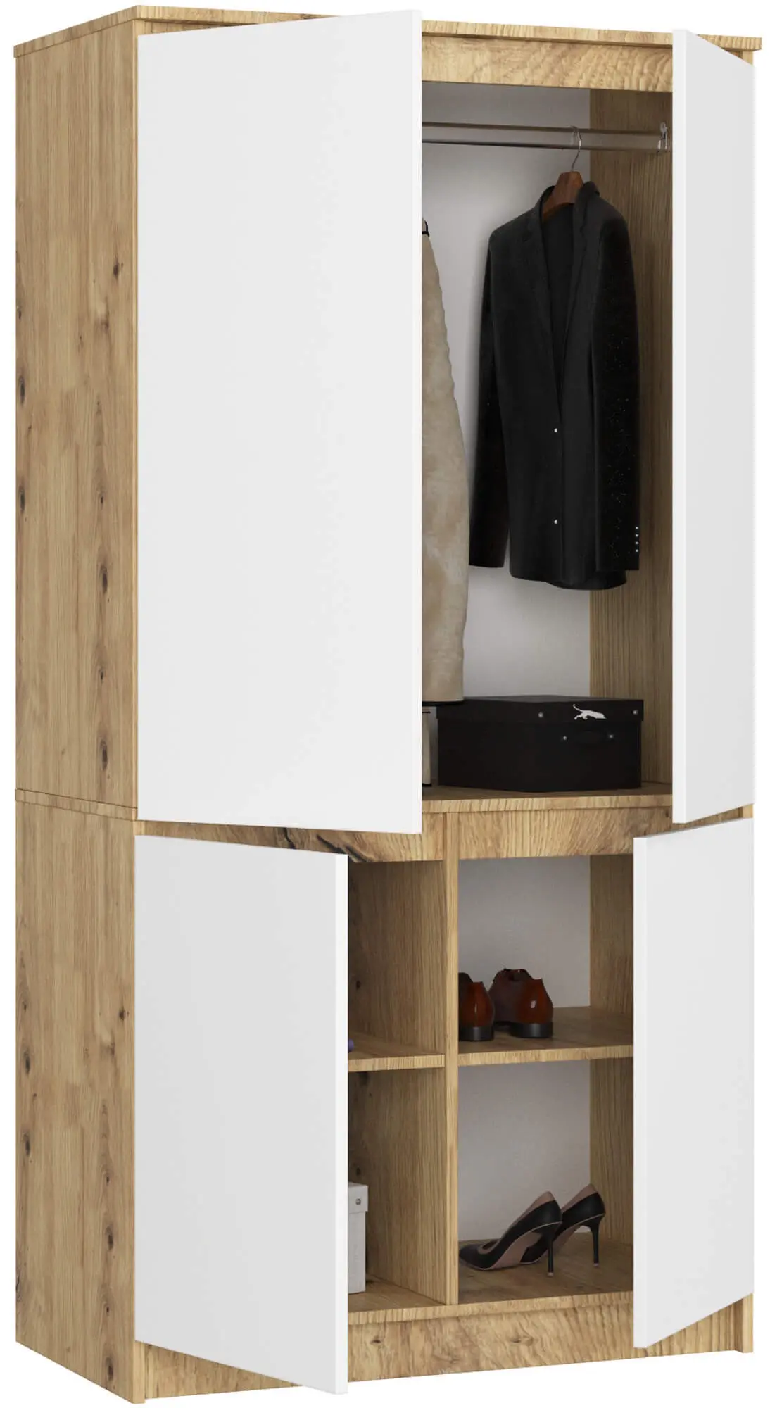 Dulap Akord S90 4D (Artisan Oak/White)