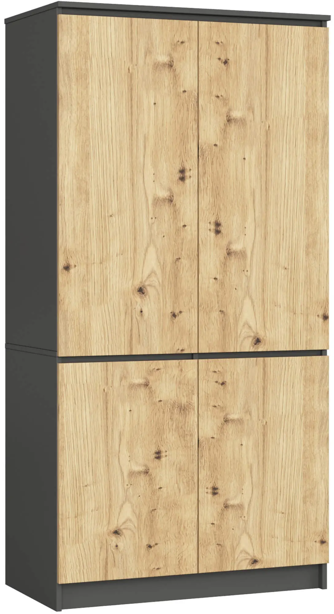 Dulap Akord S90 4D (Graphite Grey/Artisan Oak)