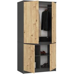 Dulap Akord S90 4D (Graphite Grey/Artisan Oak) Thumb