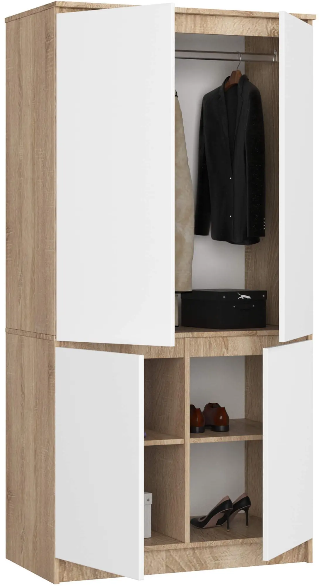 Шкаф Akord S90 4D (Sonoma Oak/White)