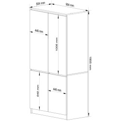 Шкаф Akord S90 4D (Sonoma Oak/White) Thumb