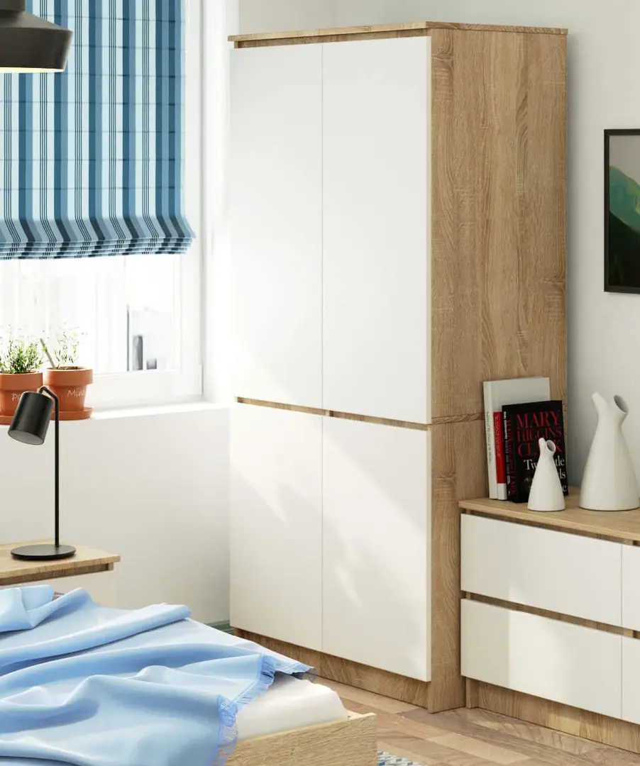 Шкаф Akord S90 4D (Sonoma Oak/White)