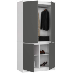 Dulap Akord S90 4D (White/Graphite Grey) Thumb