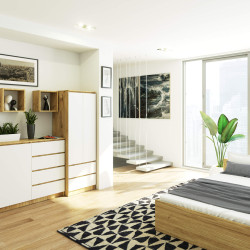 Шкаф Akord Star S60 2D 2SZ (Artisan Oak/White) Thumb