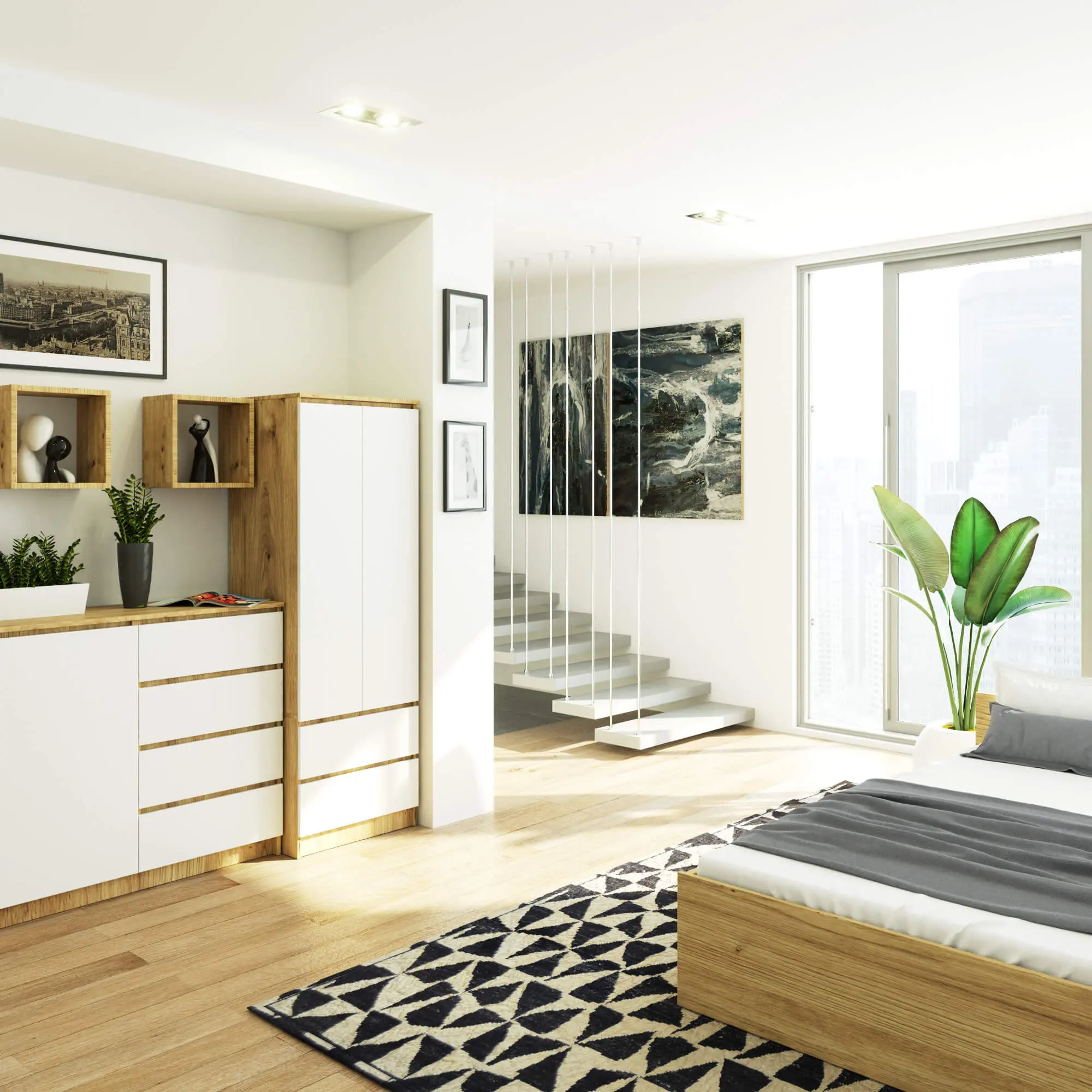 Шкаф Akord Star S60 2D 2SZ (Artisan Oak/White)