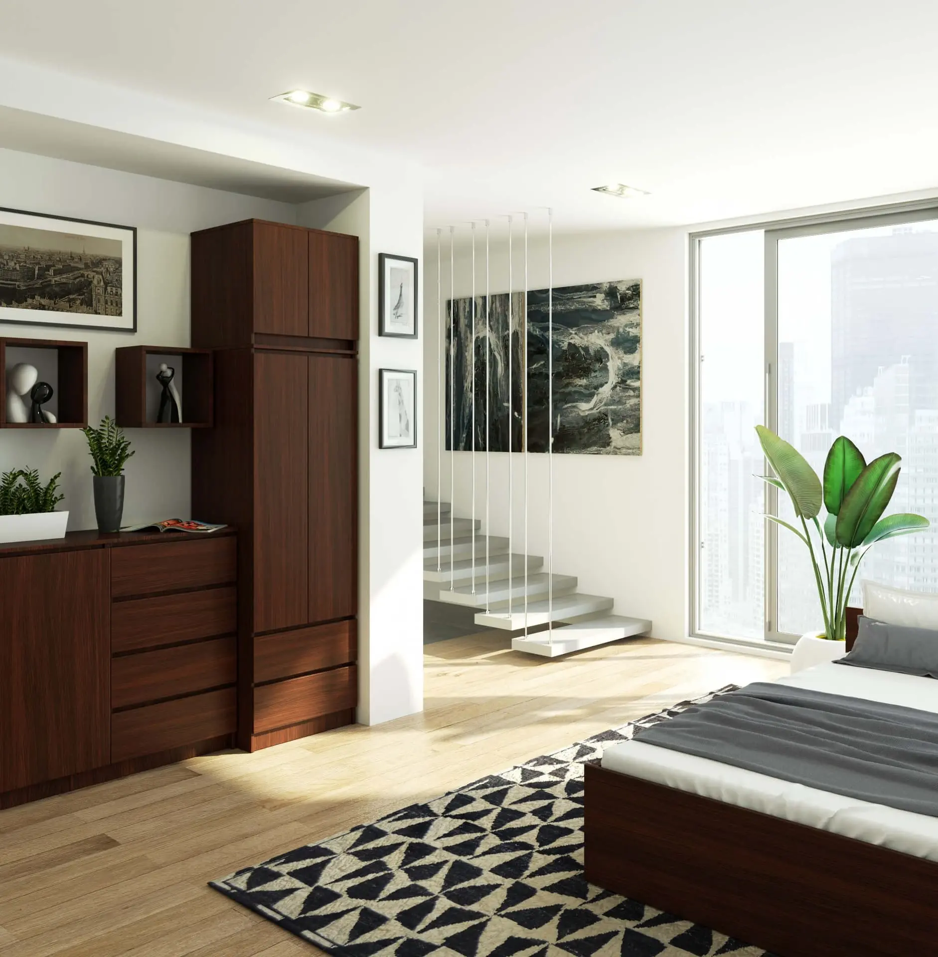 Dulap Akord Star S60 2D 2SZ CLP PK Mezanin (Wenge) - 2
