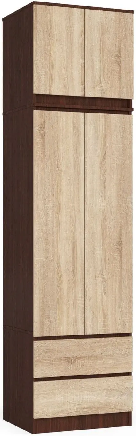 Шкаф Akord Star S60 2D 2SZ CLP PK Антресоль (Wenge/Sonoma Oak) - 3