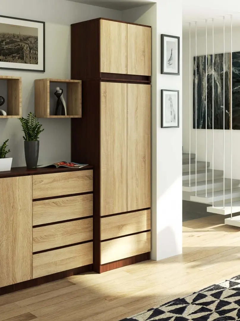 Шкаф Akord Star S60 2D 2SZ CLP PK Антресоль (Wenge/Sonoma Oak)