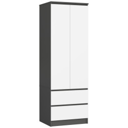 Dulap Akord Star S60 2D 2SZ (Graphite Grey/White) Thumb