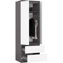 Dulap Akord Star S60 2D 2SZ (Graphite Grey/White) Thumb