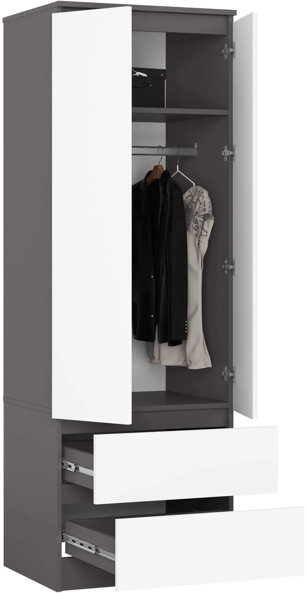 Dulap Akord Star S60 2D 2SZ (Graphite Grey/White)