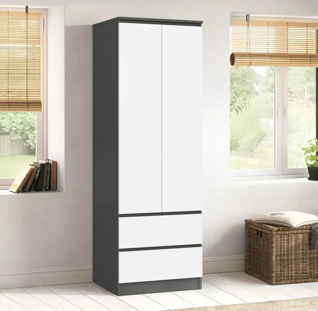 Dulap Akord Star S60 2D 2SZ (Graphite Grey/White)