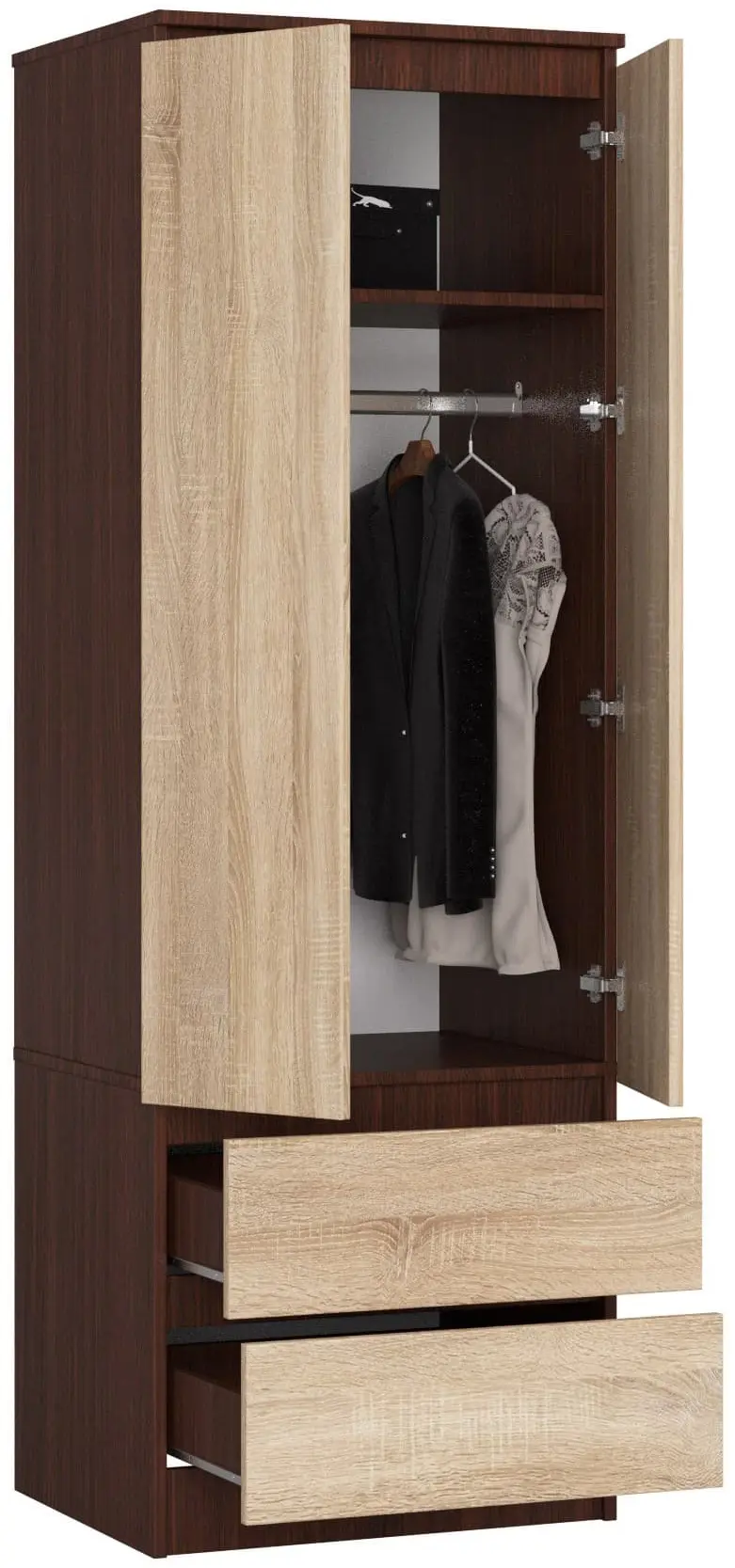 Шкаф Akord Star S60 2D 2SZ PK (Wenge/Sonoma Oak) - 3