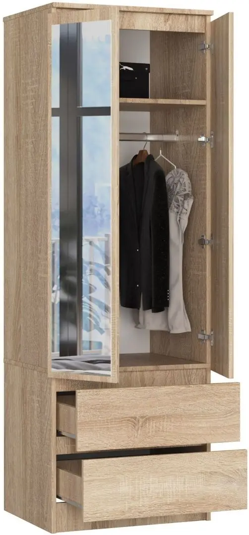 Шкаф с зеркалом Akord Star S60 2D2SZ (Sonoma Oak)