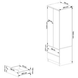 Dulap Akord Star S60 2D2SZ cu oglinda (White/Graphite Gray) Thumb