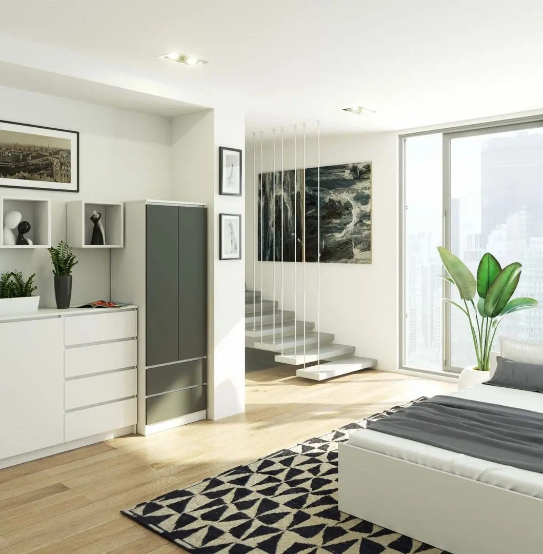 Dulap Akord Star S60 2D2SZ (White/Graphite Gray)