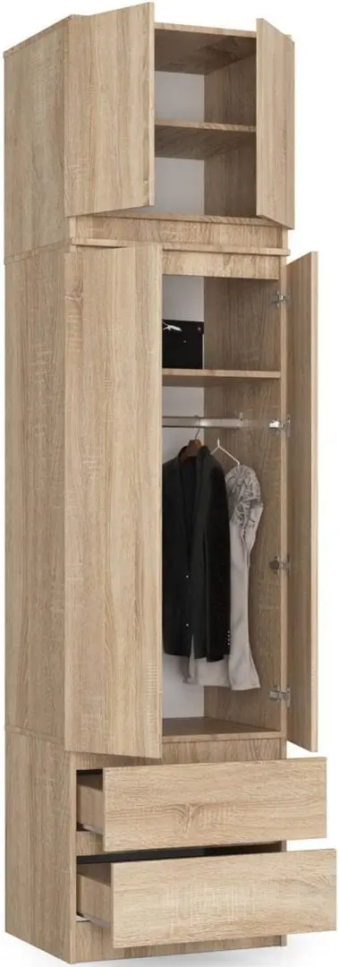 Шкаф с антресолью Akord S60 2D2SZ Star (Sonoma Oak)