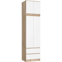 Шкаф с антресолью Akord S60 2D2SZ Star (Sonoma Oak/White)