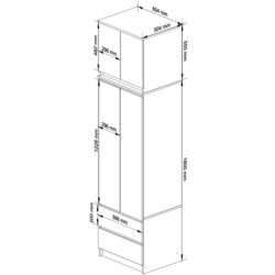 Dulap cu mezanin Akord S60 2D2SZ Star (Sonoma Oak/White) Thumb